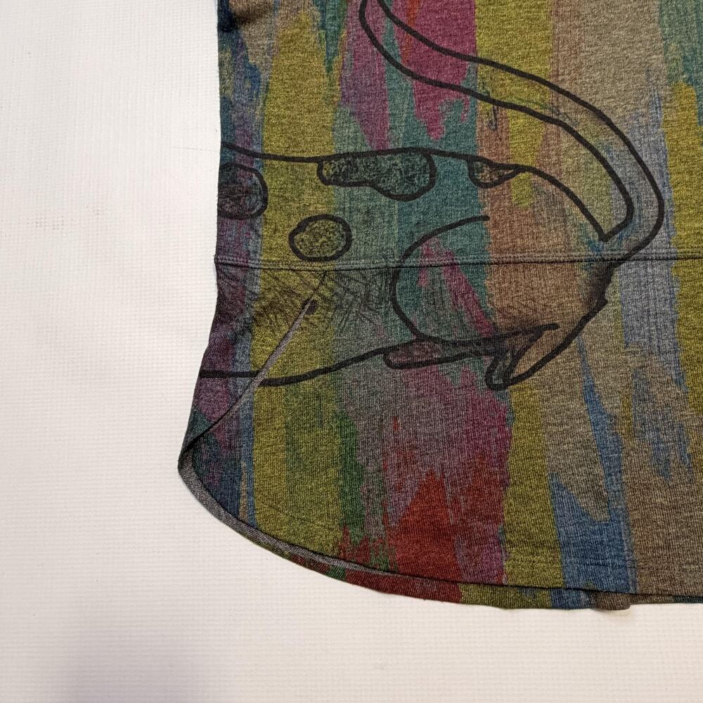 Inoah Shirt Womens Large Multicolor Dog Art Cowl Neck Long Sleeve Tunic Top - Picture 8 of 9